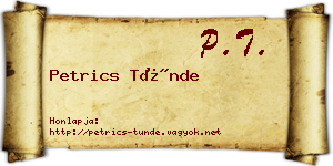 Petrics Tünde névjegykártya