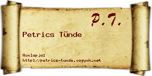 Petrics Tünde névjegykártya