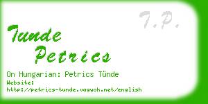 tunde petrics business card