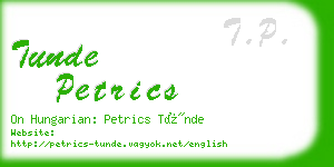 tunde petrics business card